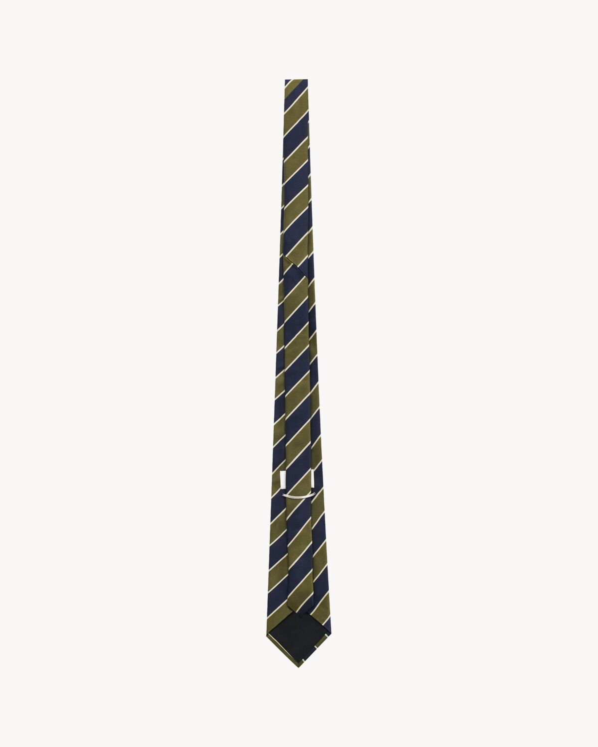 wide tie in striped silk