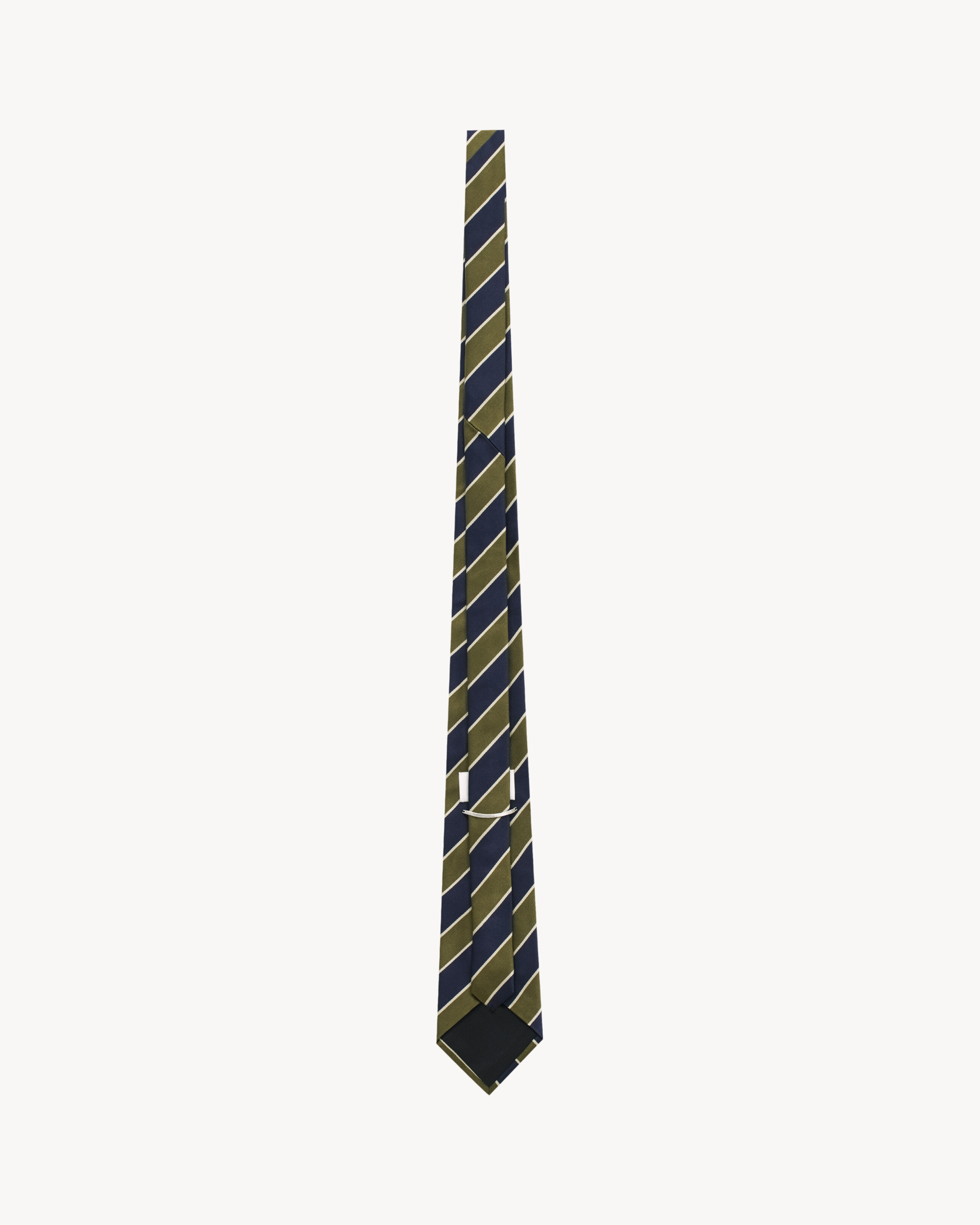 wide tie in striped silk