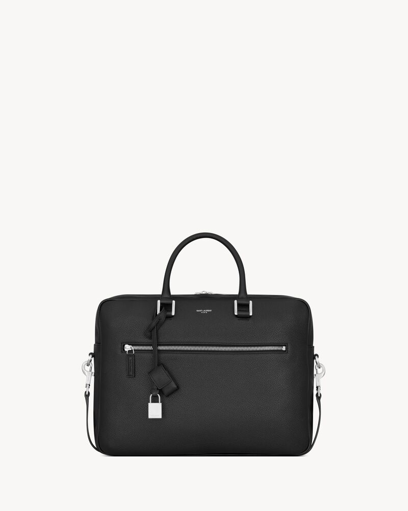 sac de jour briefcase in grained leather