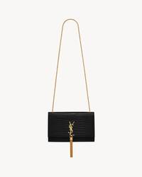 KATE MEDIUM TASSEL IN CROCODILE-EMBOSSED LEATHER