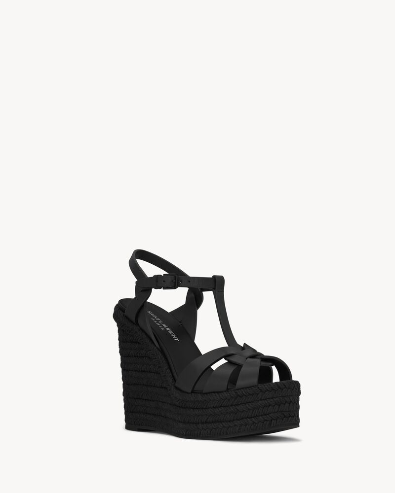 TRIBUTE espadrilles wedge in smooth leather