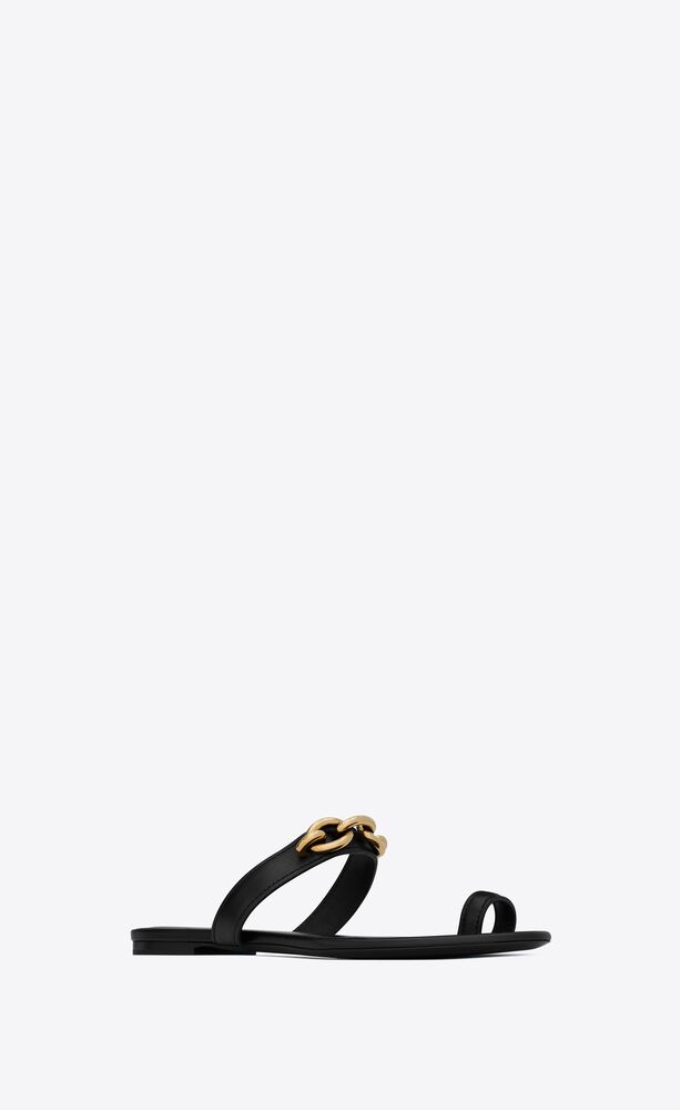 LE MAILLON flat sandals in smooth leather | Saint Laurent | YSL.com