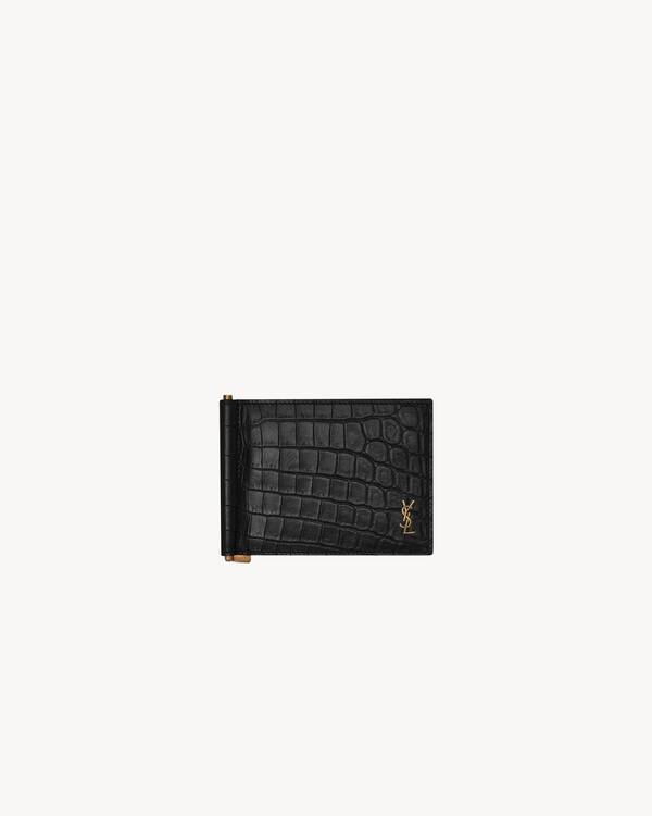 SAINT LAURENT カサンドラ YSL レザー 二つ折り マネークリップ SAINT LAURENT カサンドラ YSL レザー 二つ折り マネークリップ