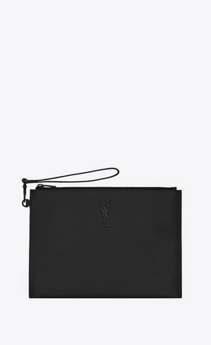 monogram zipped tablet holder in grain de poudre-embossed leather