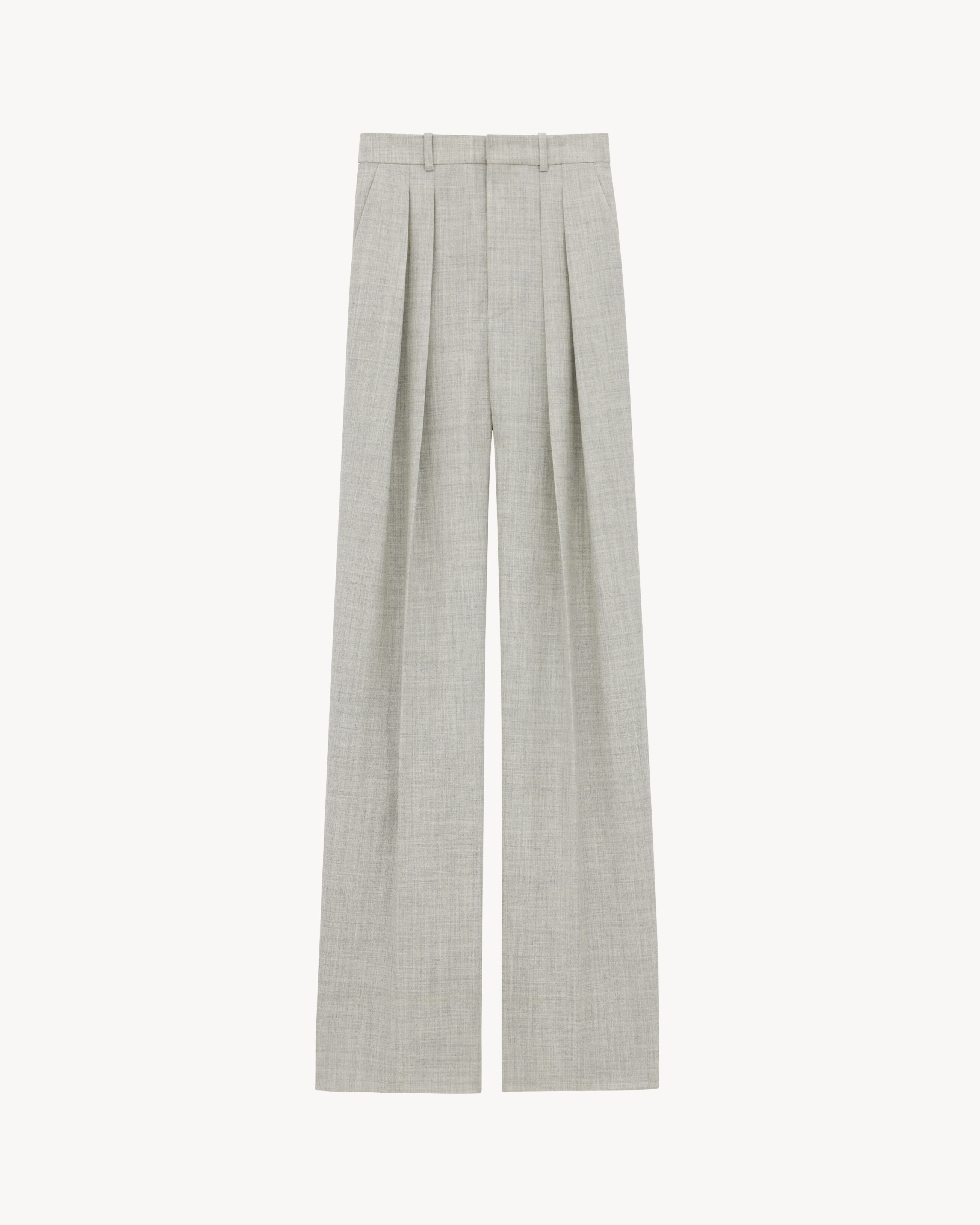 wide-leg pants in wool chiné