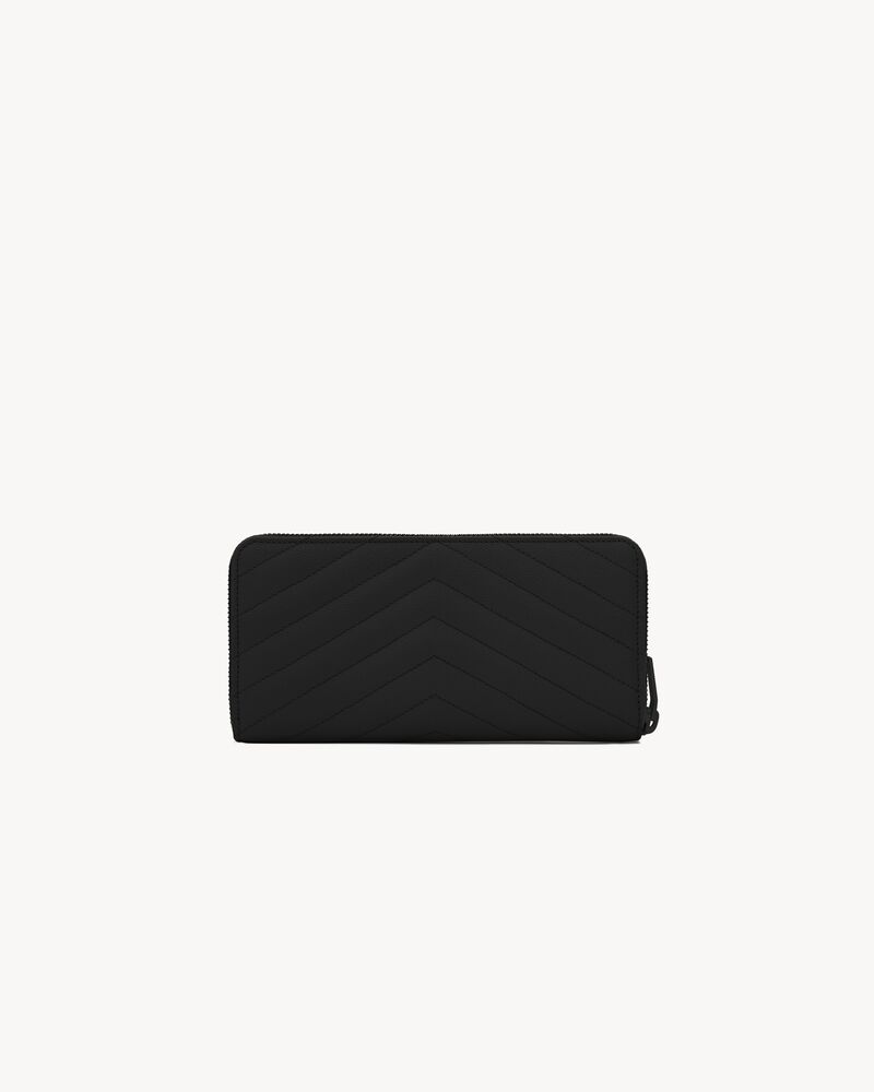 CASSANDRE MATELASSÉ ZIP AROUND WALLET IN GRAIN DE POUDRE LEATHER