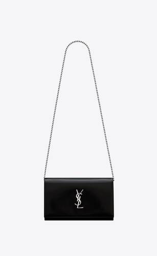 Saint Laurent Monogram Chain Wallet Crossbody Bag - Black