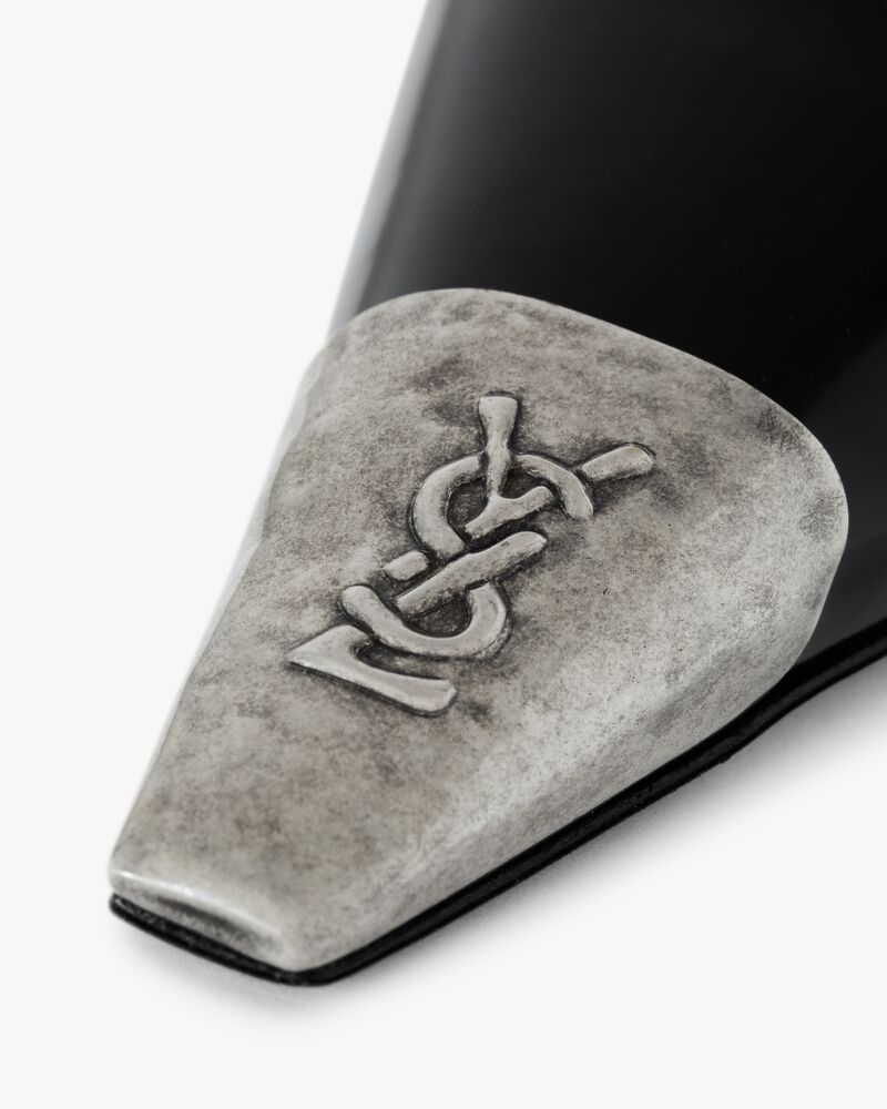 JEANNE slingback pumps in glazed leather