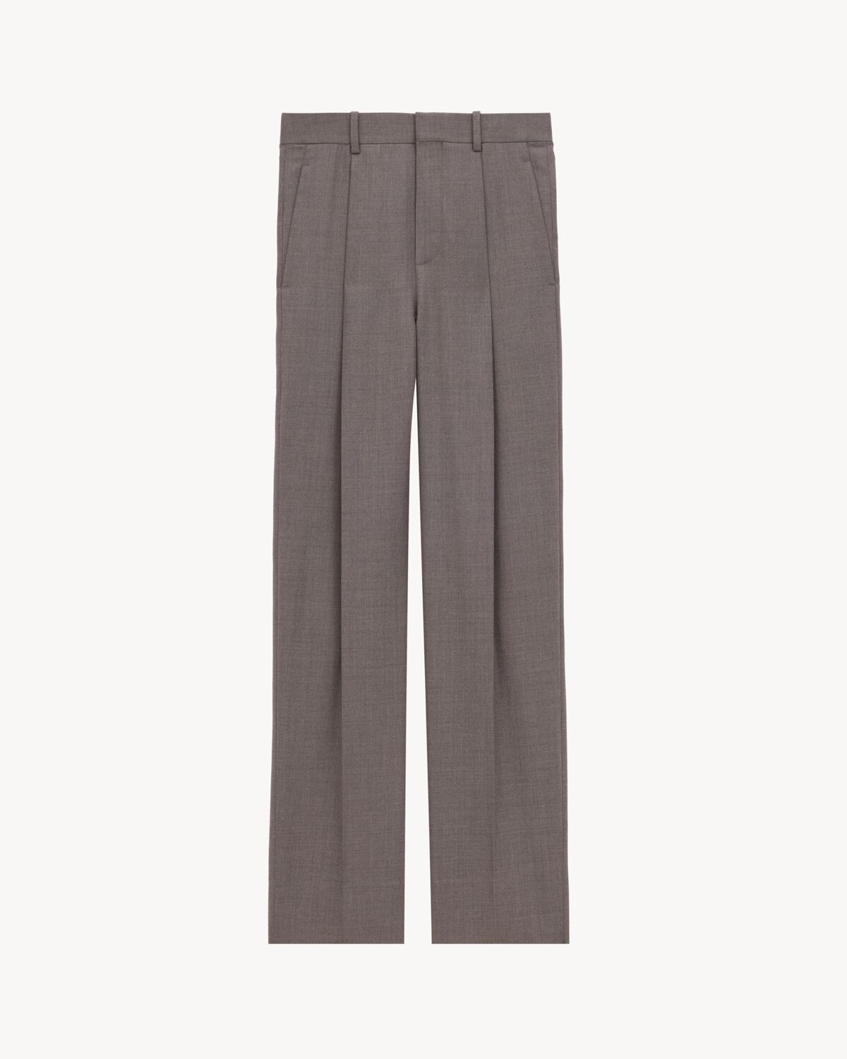 high-waisted pants in wool chiné