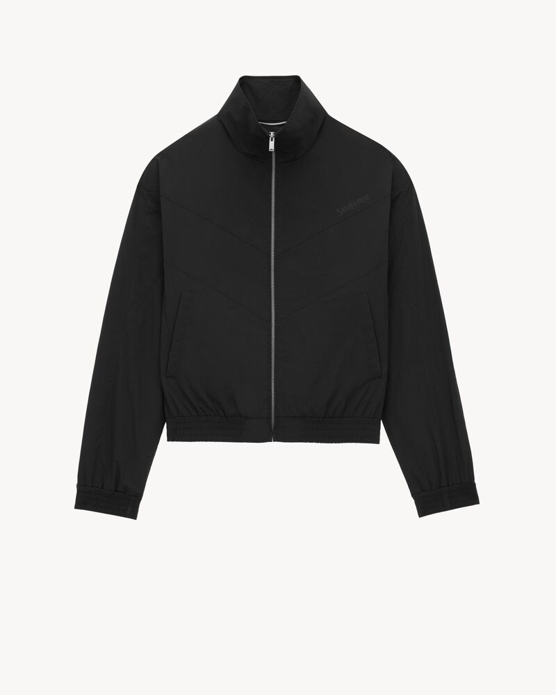 SAINT LAURENT teddy jacket in crinkled nylon