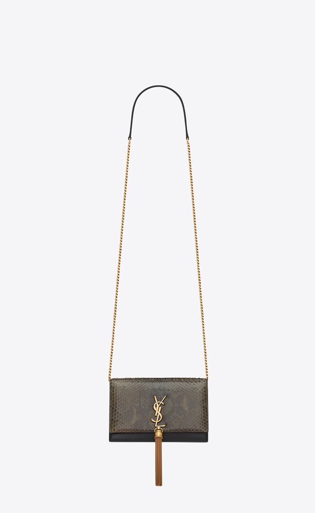 Saint Laurent Kate Medium Python Chain Shoulder Bag