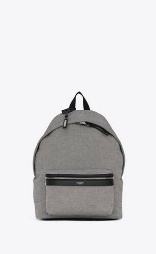 city backpack in canvas and lambskin