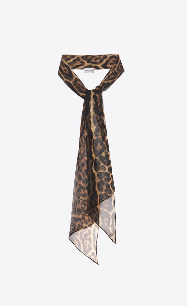 Accessoires Sjaals & omslagdoeken Bandanas VS052 Yves Saint Laurent Leopard Big Logo Plissé Silk Vintage Sjaal Accessoires Vrouwen Zomer Mode-33 "x33" Gratis verzending 