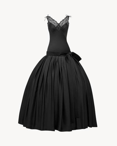 極美品✨SAINT LAURENT プリーツシルクラメドレス レドベル ジョイ ビスチェ ベルドレス（シルク シャルムーズ） | Saint Laurent