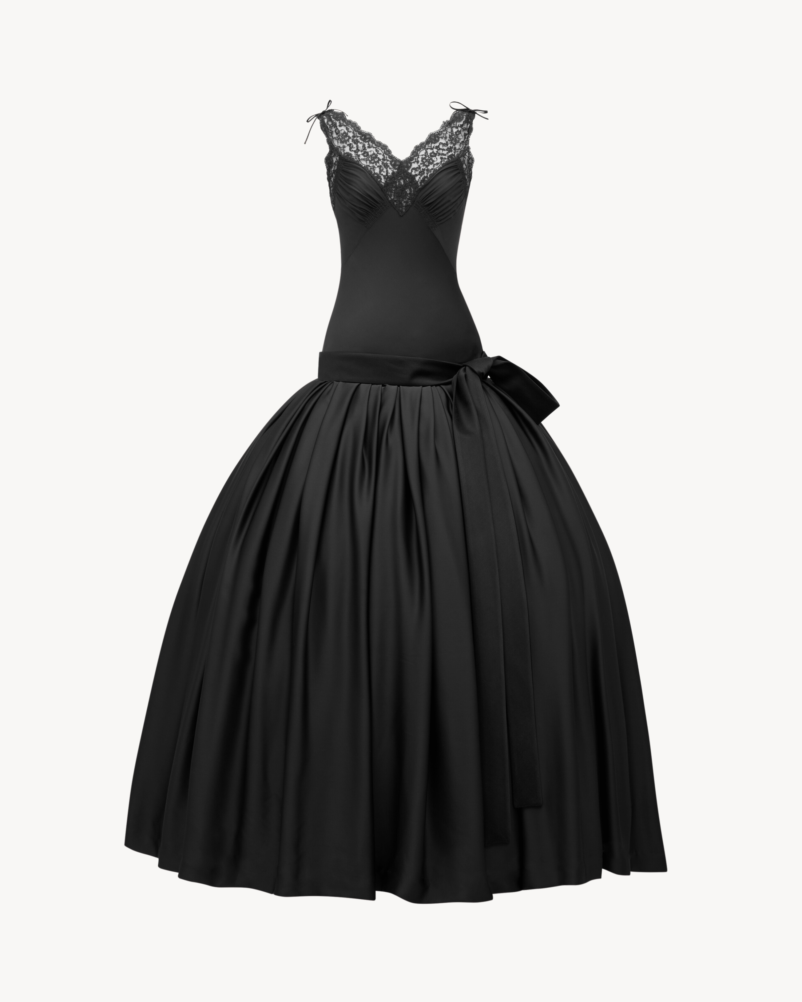 bustier bell dress in silk charmeuse