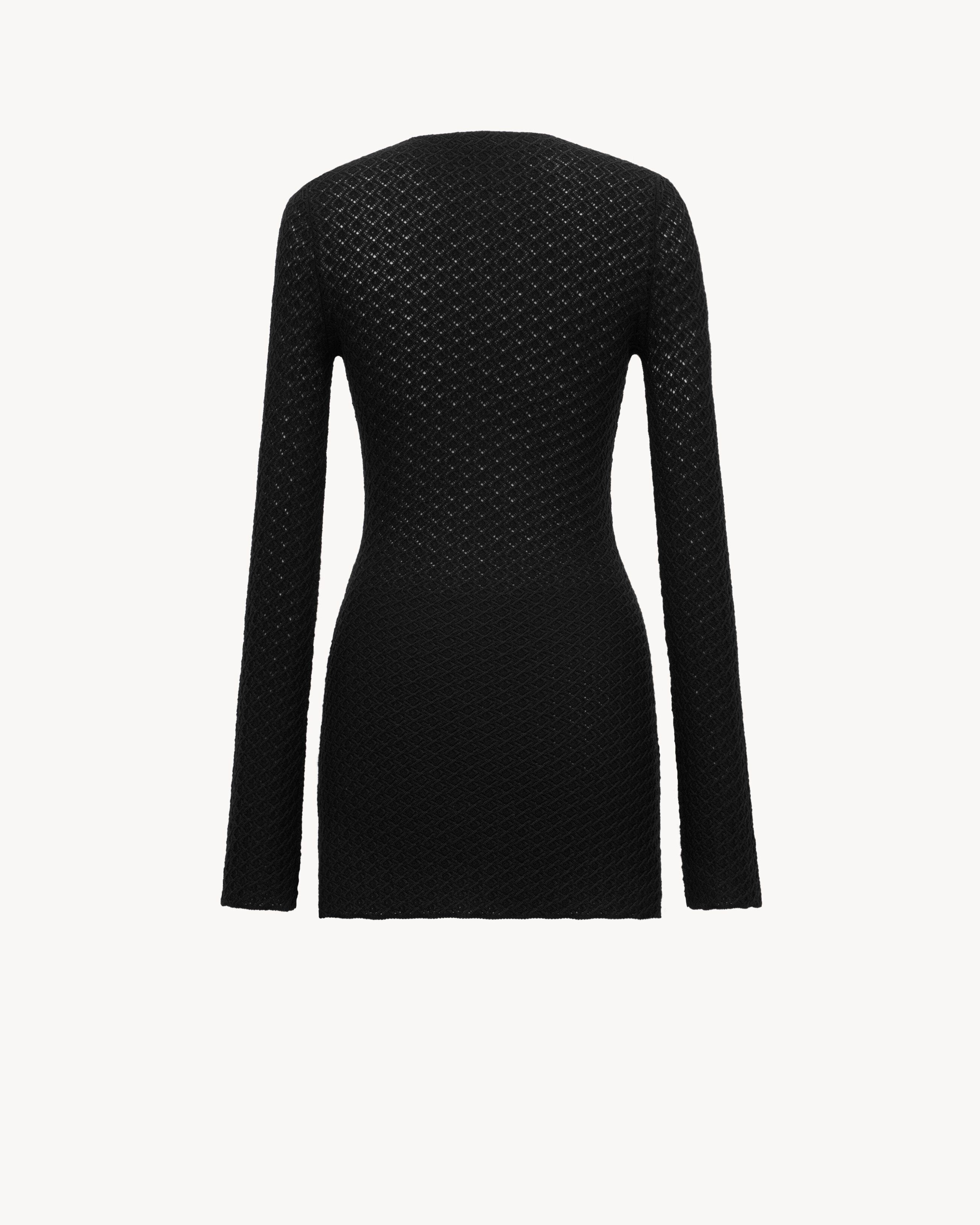 knit crochet mini dress Cherly Knit Crochet Mini Dress / Chocolate | MESHKI