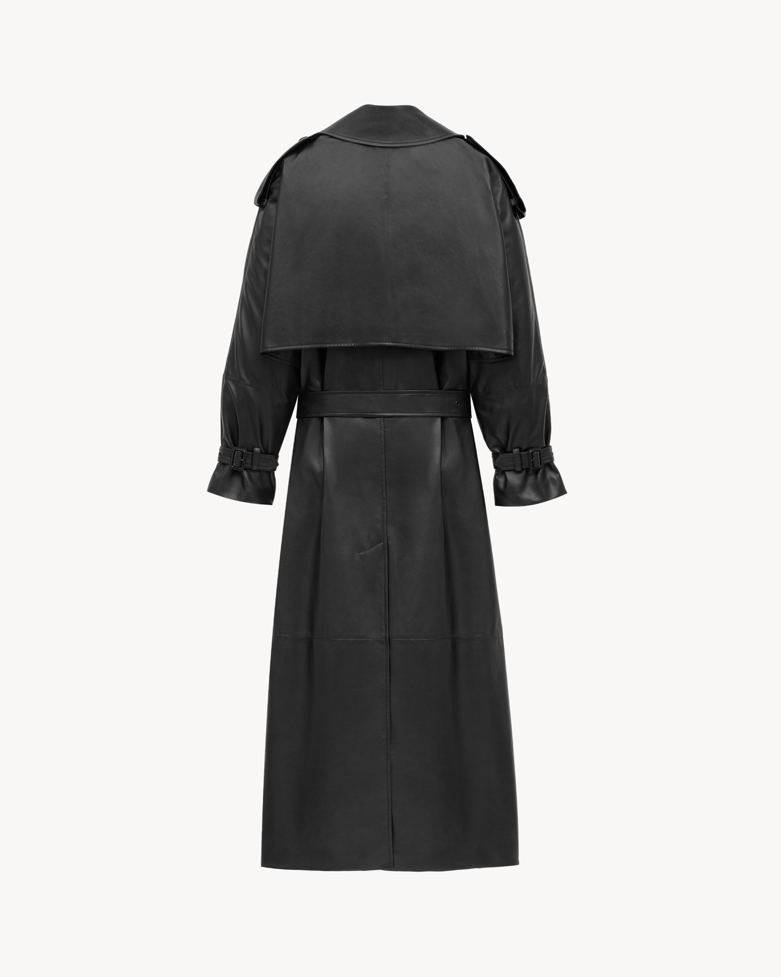 Trench en cuir d’agneau plongé brillant