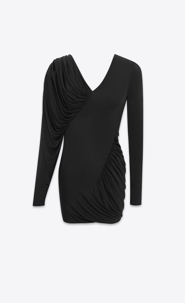 vestido drapeado de punto brillante