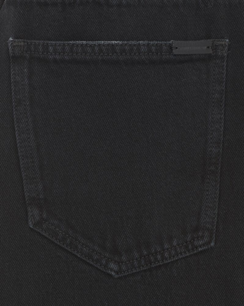 Long extreme baggy jeans in carbon black denim | Saint Laurent | YSL.com