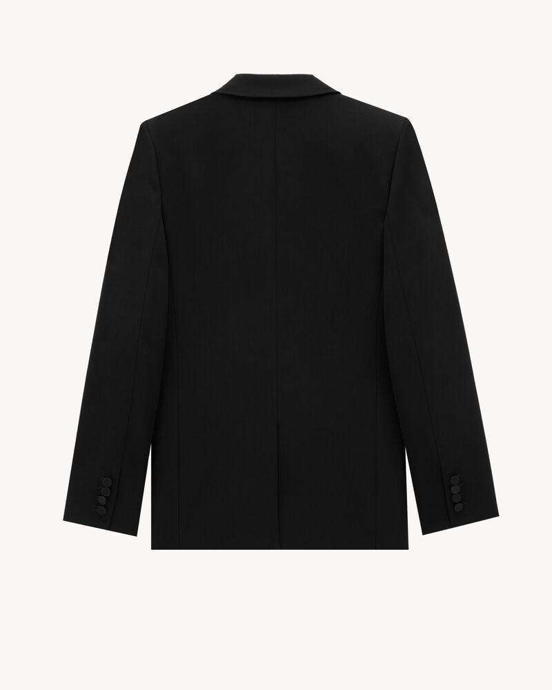 double-breasted tuxedo jacket in grain de poudre