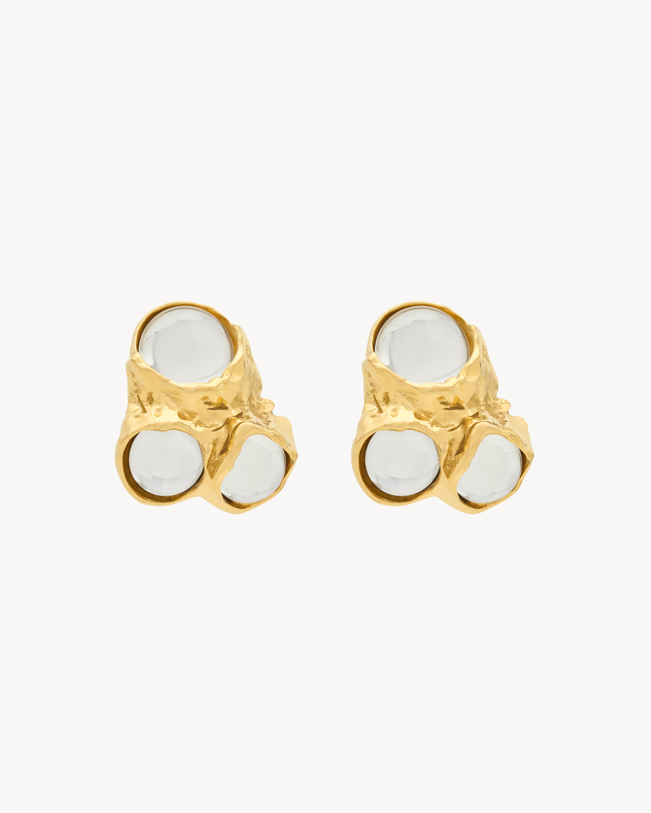 PENDIENTES DE RESINA Y METAL CON CABUJONES EN FORMA DE BURBUJAS.