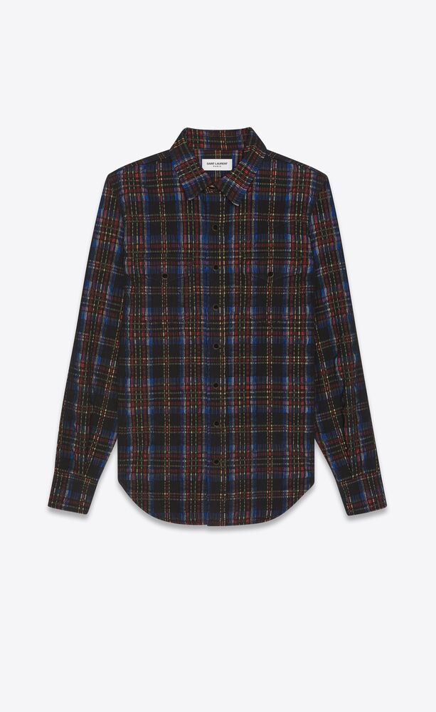 classic western shirt in checked corduroy