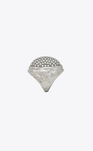 anillo de huevo de metal con cristales