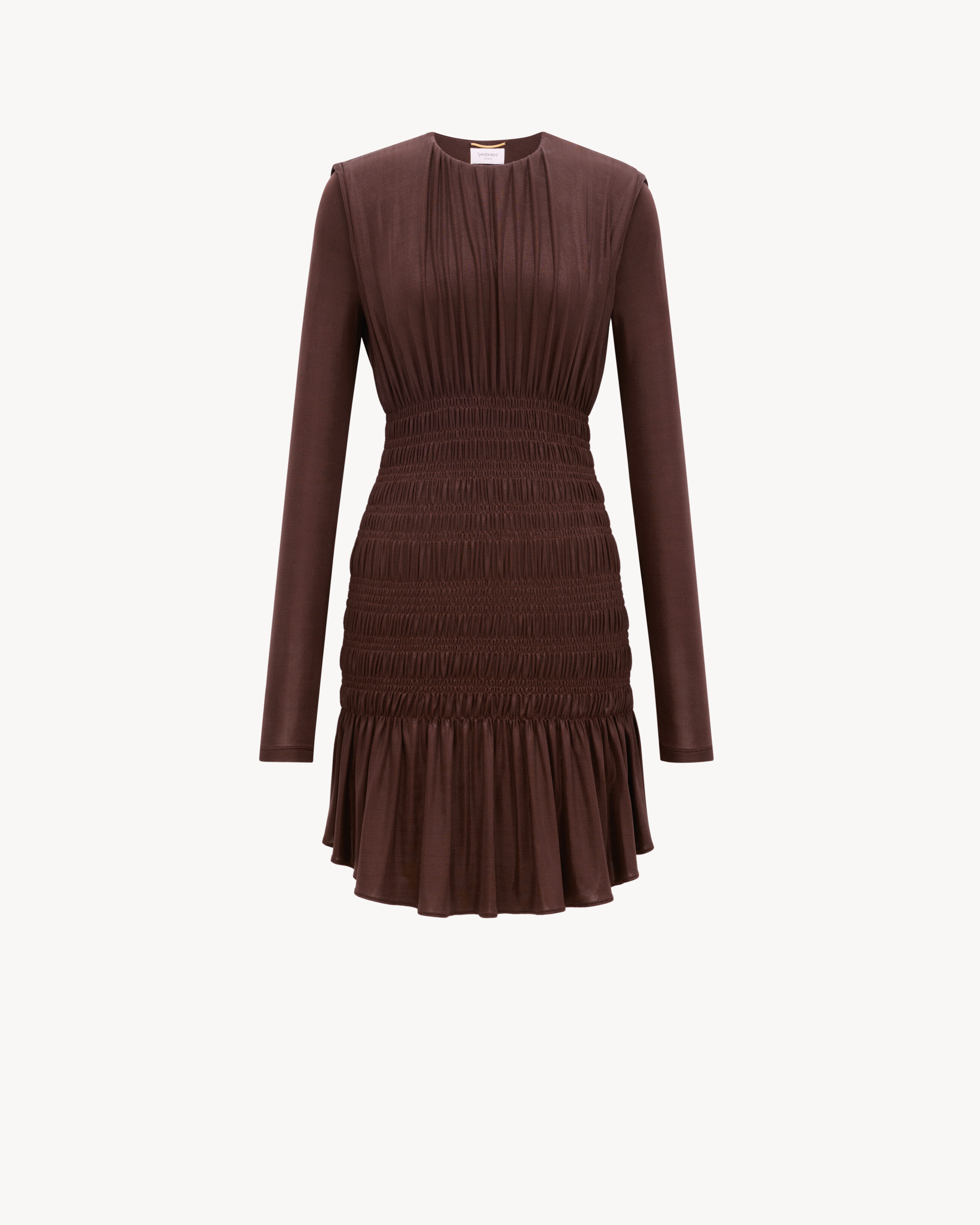 Vestido fruncido de punto lamé