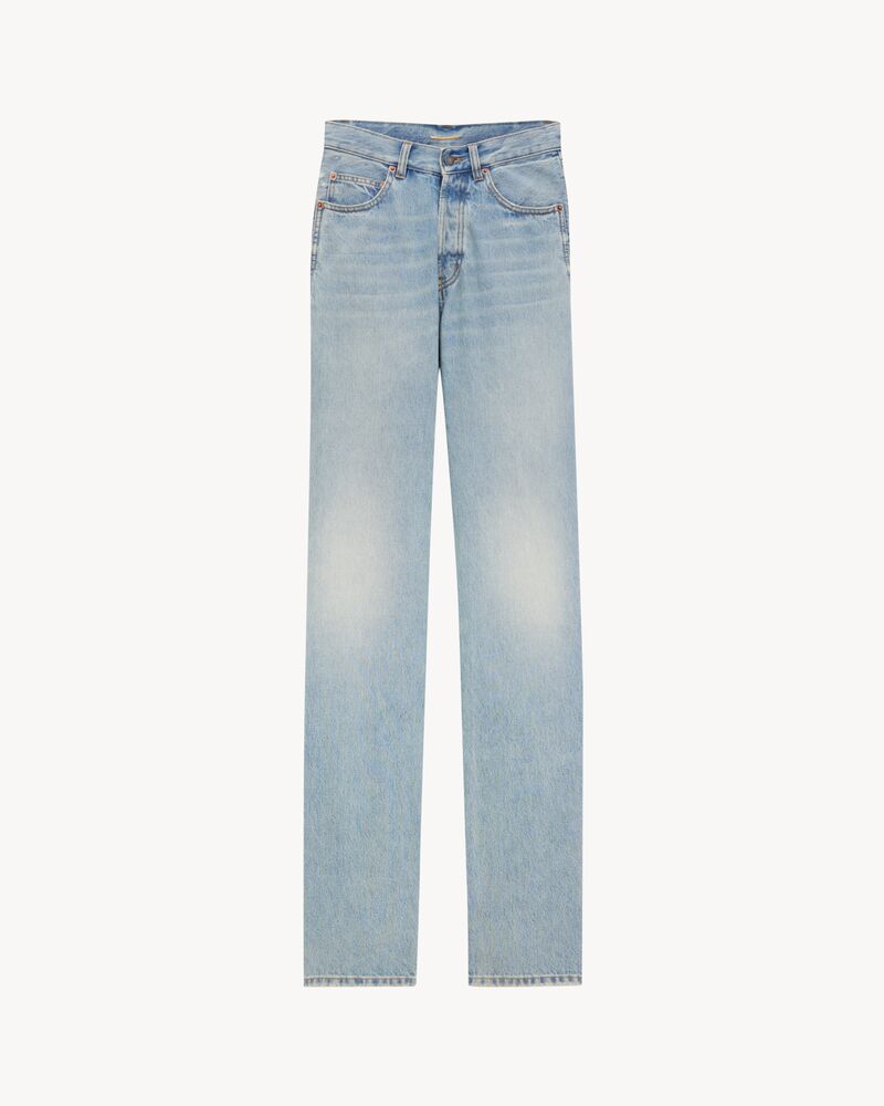 V-WAIST LONG BAGGY JEANS IN MICHIGAN BLUE DENIM