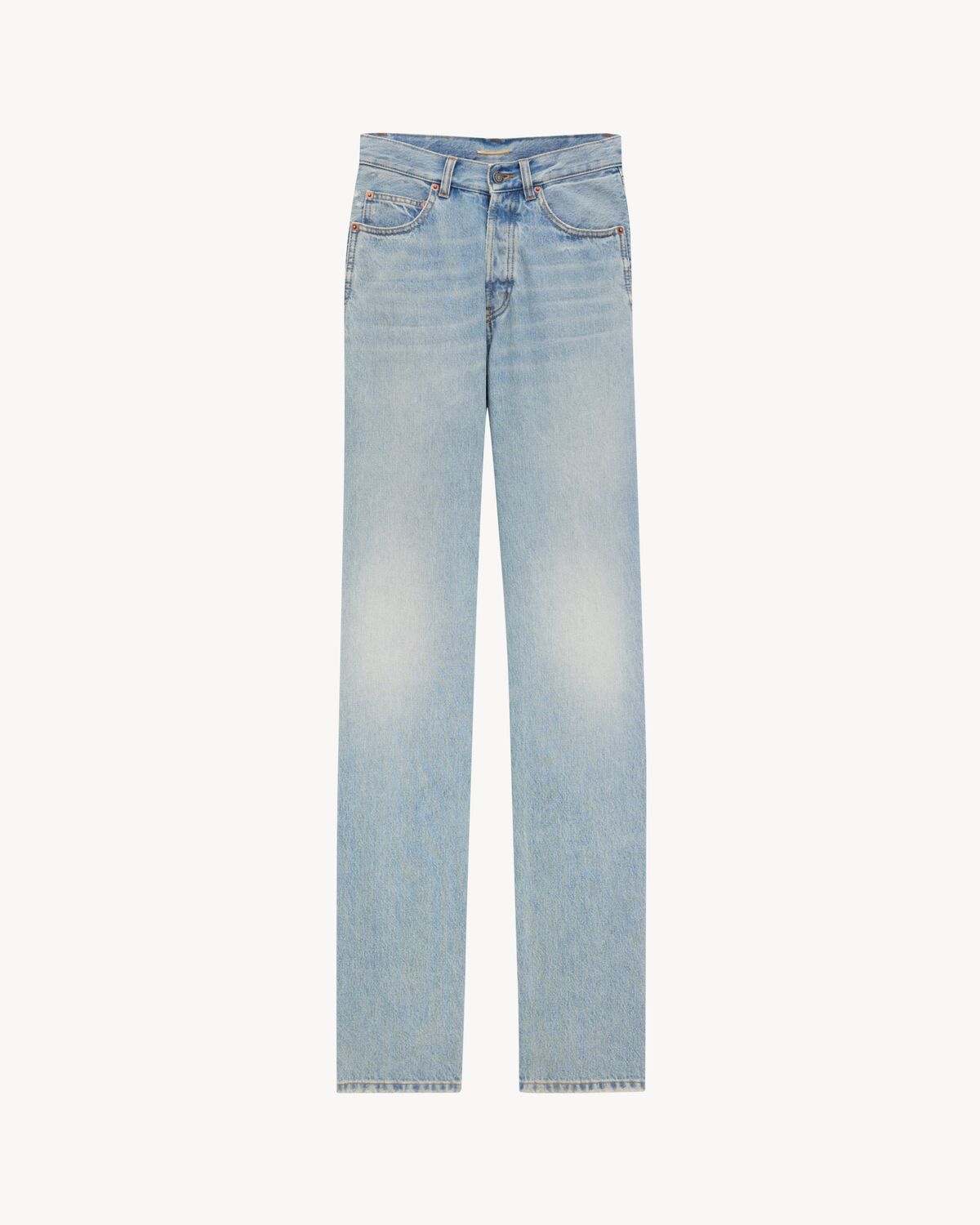 V-WAIST LONG BAGGY JEANS IN MICHIGAN BLUE DENIM