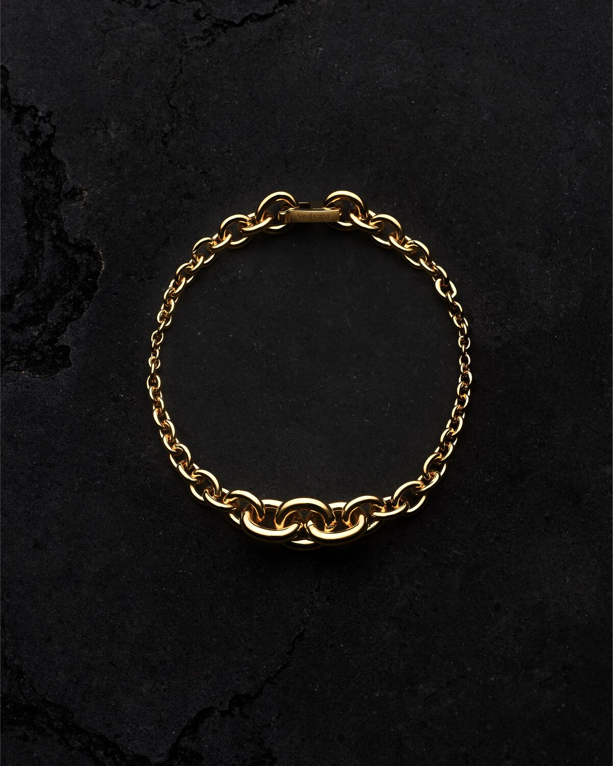 graduated chain bracelet in 18k yellow gold