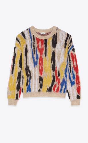 suéter de jacquard con estampado de leopardo