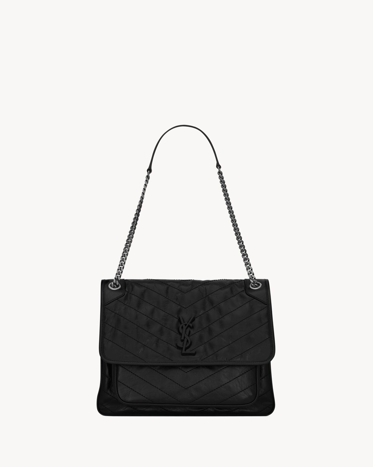 생로랑 빈티지 가죽 니키 라지 숄더백 6331570EN041000