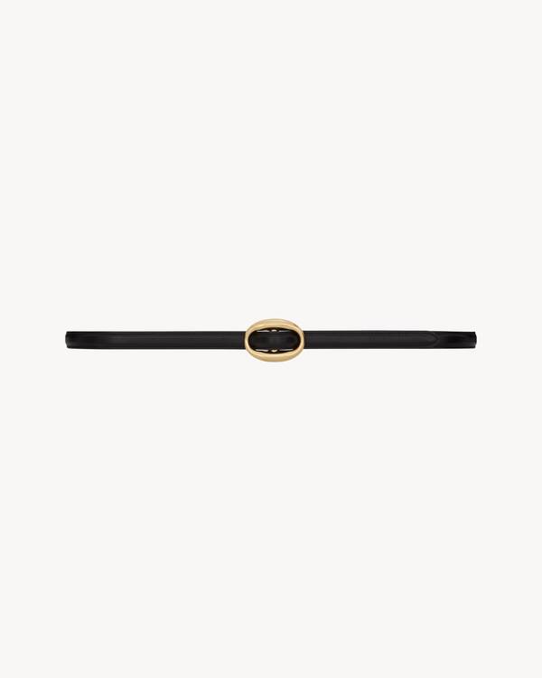 oval buckle thin belt in smooth leather | Saint Laurent | YSL AT