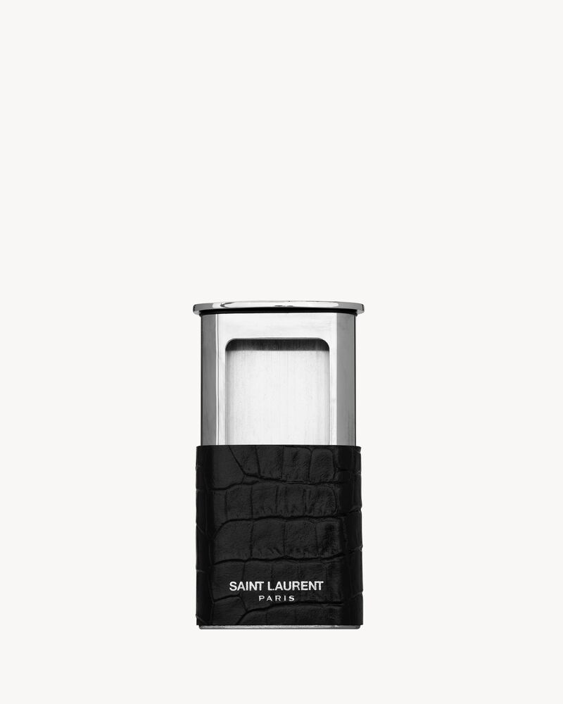 TSUBOTA PEARL LEATHER COMPACT CASE in Black | Saint Laurent | YSL