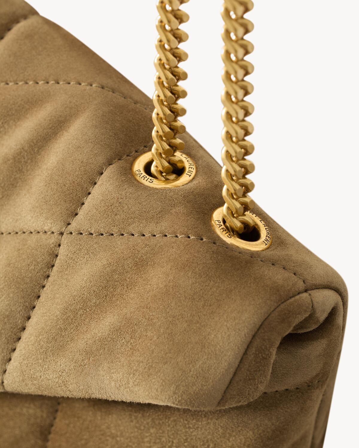 생로랑 스웨이드 토이 푸퍼 숄더백 7593371U8073194