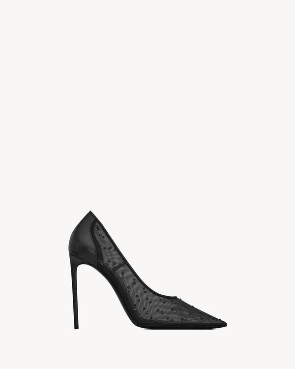 ANJA pumps in rhinestone mesh Saint Laurent YSL AU