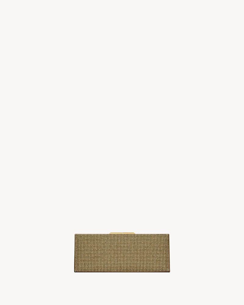 MIDNIGHT small clutch in silk satin and crystals