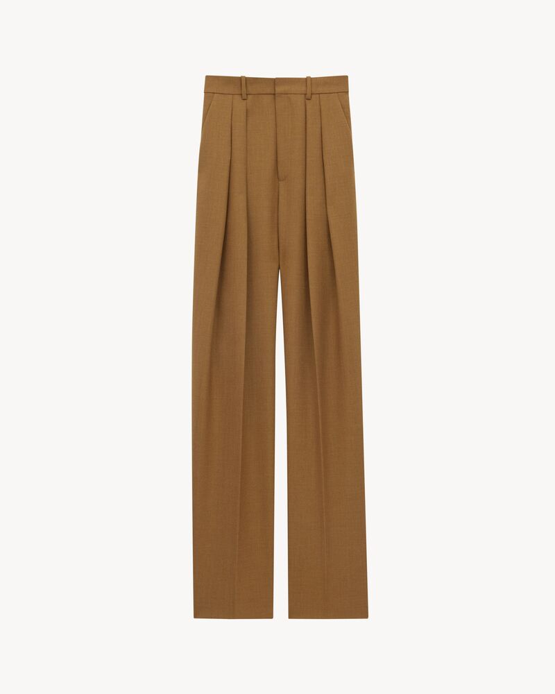 wide-leg pants in wool chiné