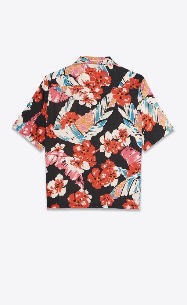 热带花朵莱赛尔纤维夏威夷衬衫 Saint Laurent 新加坡 Ysl Com 热带花朵莱赛尔纤维夏威夷衬衫 Saint Laurent 新加坡 Ysl Com