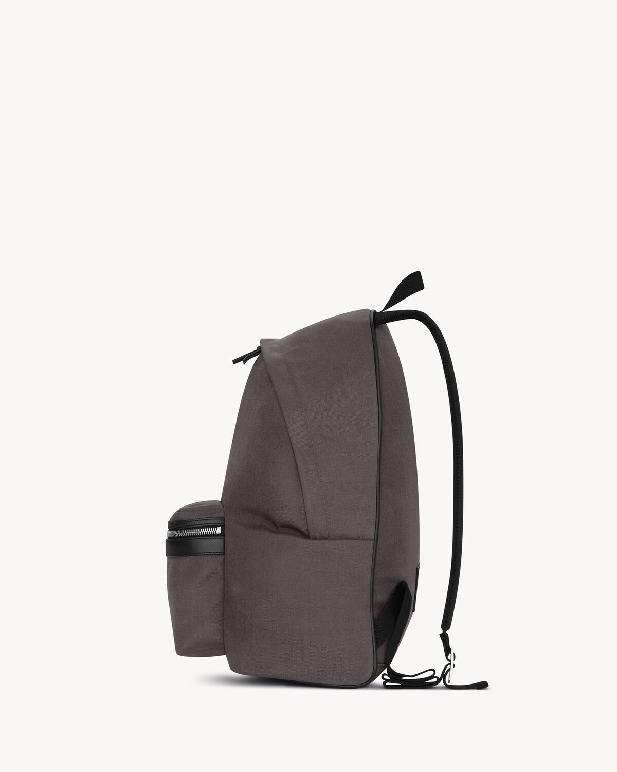 city backpack in nylon canvas and leather