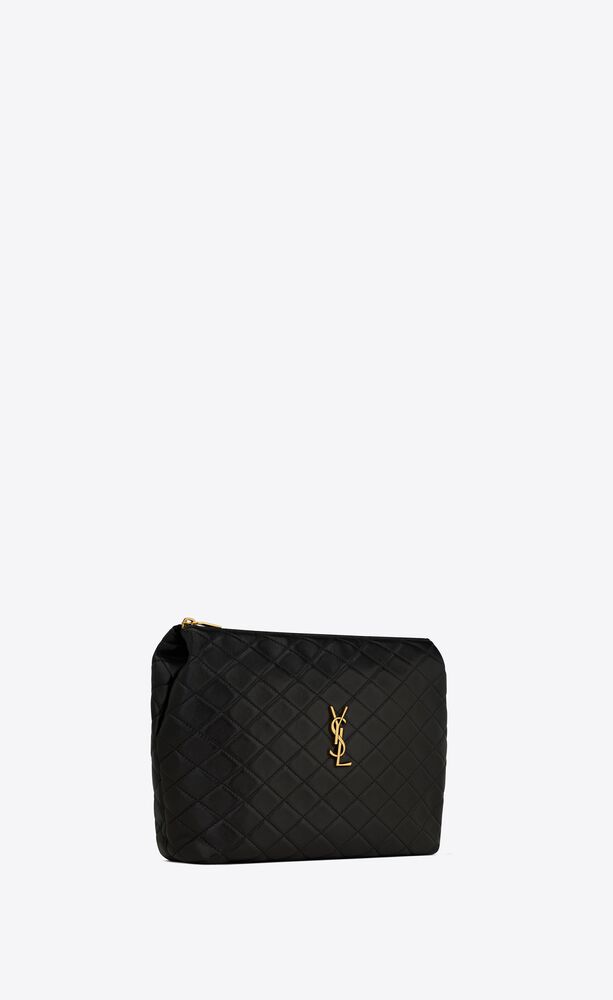 Saint Laurent YSL Quilted Leather Cosmetic Bag