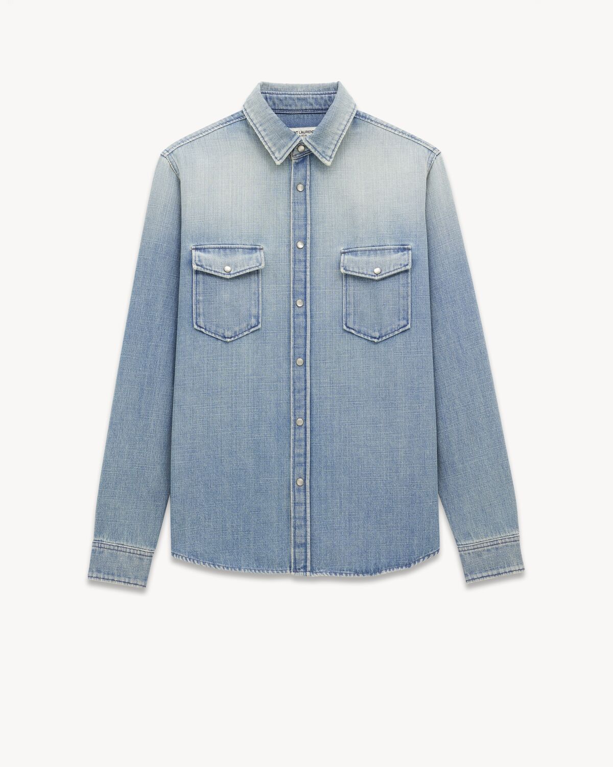 oversized shirt in light Japanese lake blue denim