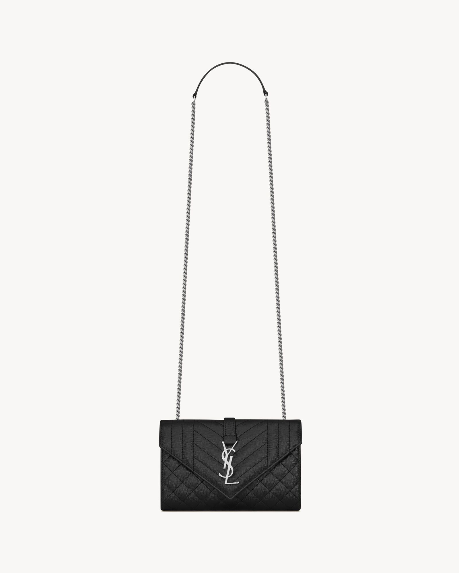 ENVELOPE SMALL IN QUILTED GRAIN DE POUDRE EMBOSSED LEATHER Saint Laurent YSL