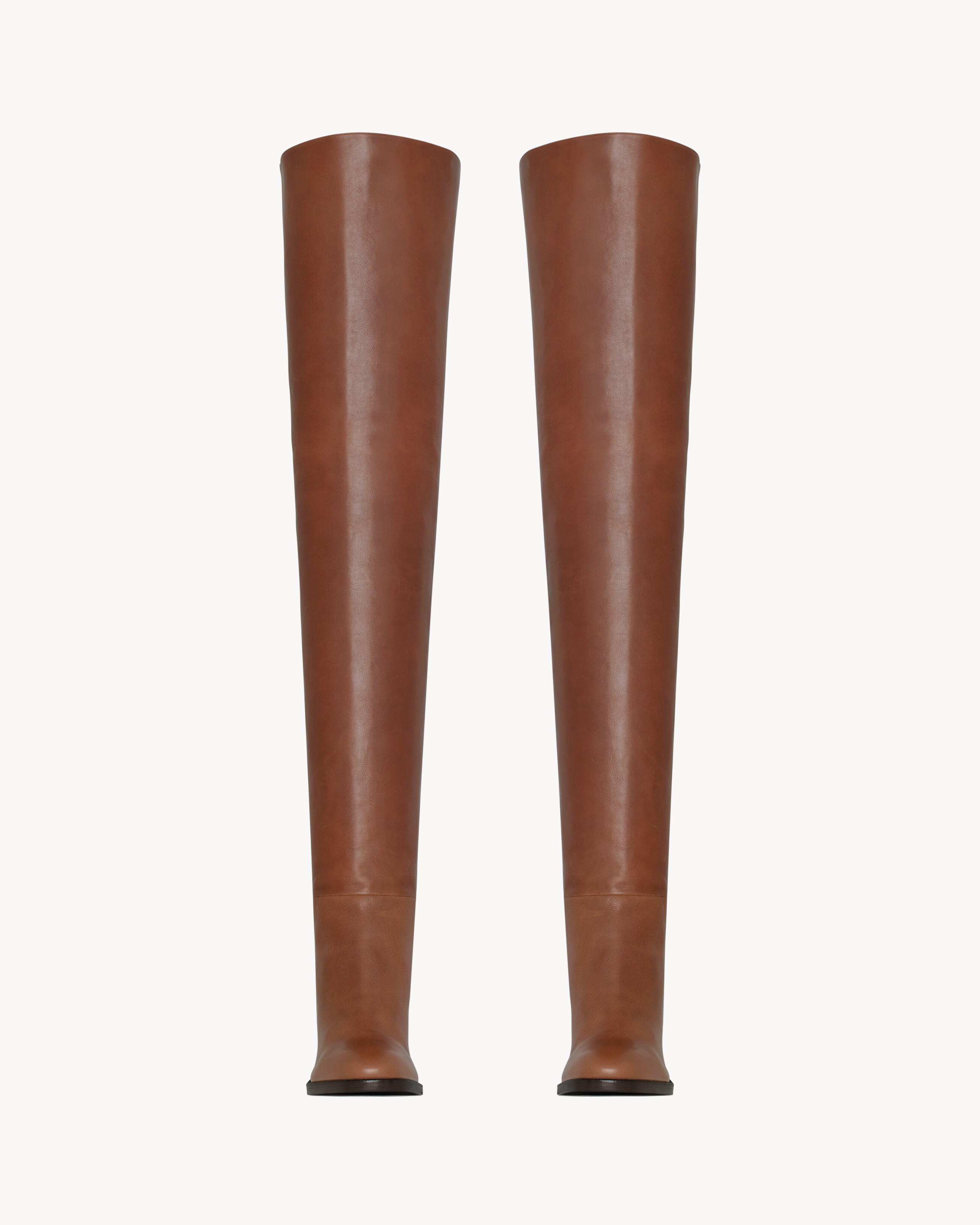 Botas Odéon de piel lisa en color Marrón Saint Laurent YSL [ES-MX