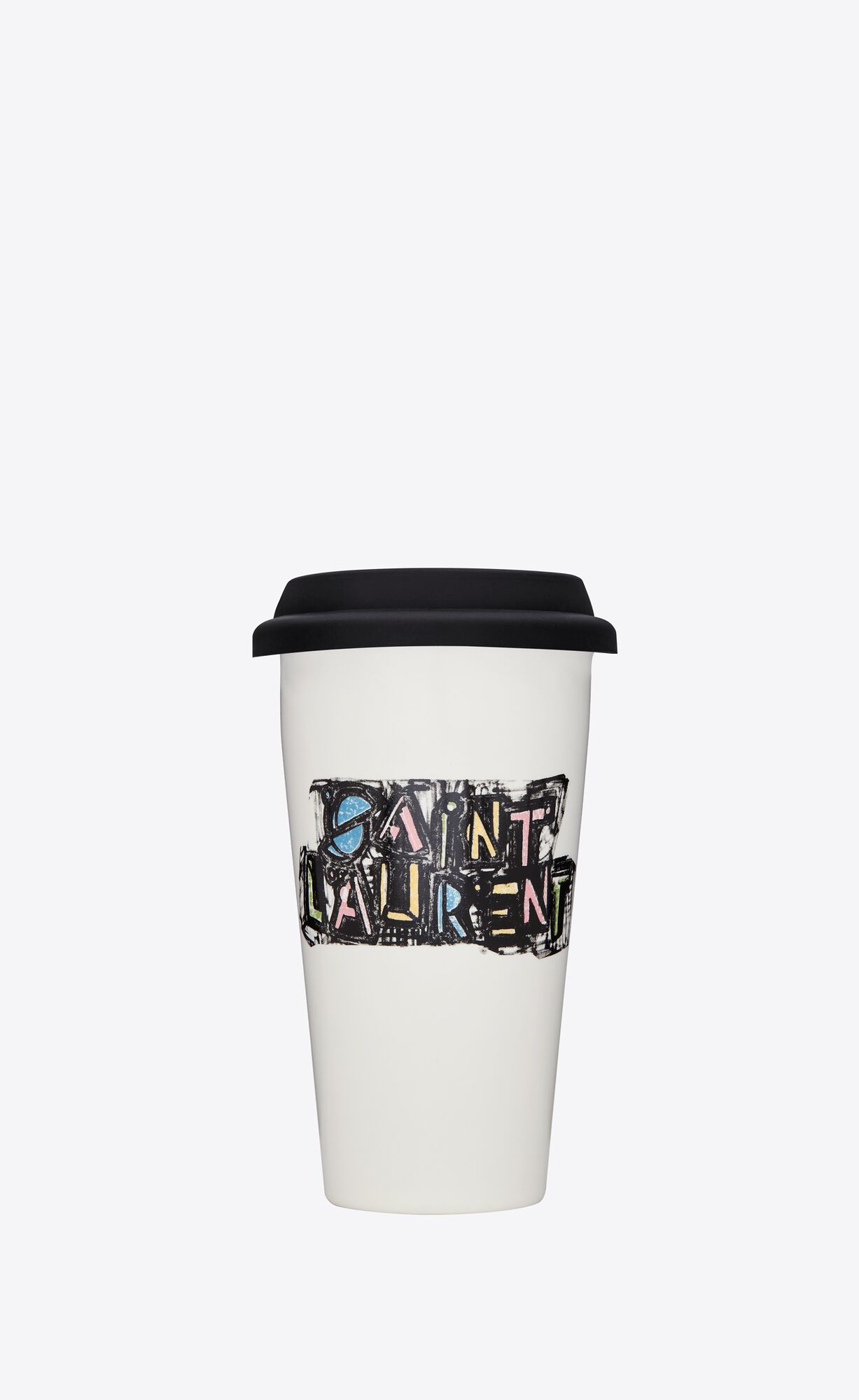 "Saint Laurent felt tip" print Coffee mug in ceramic Saint Laurent