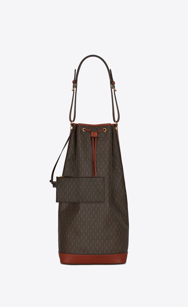 LE MONOGRAMME LONG BUCKET BAG IN CASSANDRE CANVAS AND SMOOTH