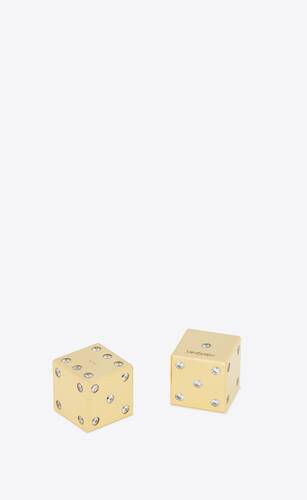 diamond-embellished dice in 18k yellow gold