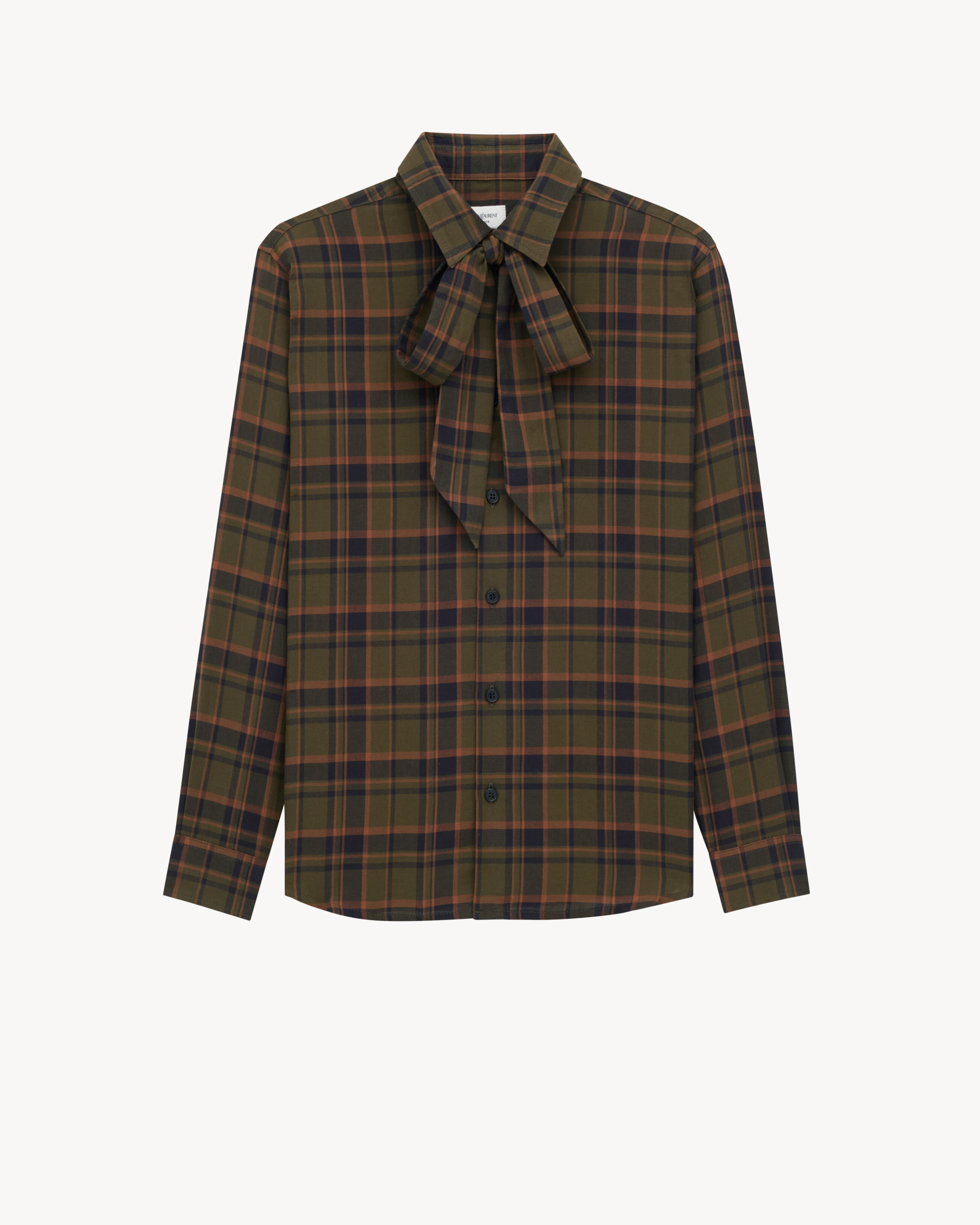 CASSANRE lavallière shirt in cotton plaid