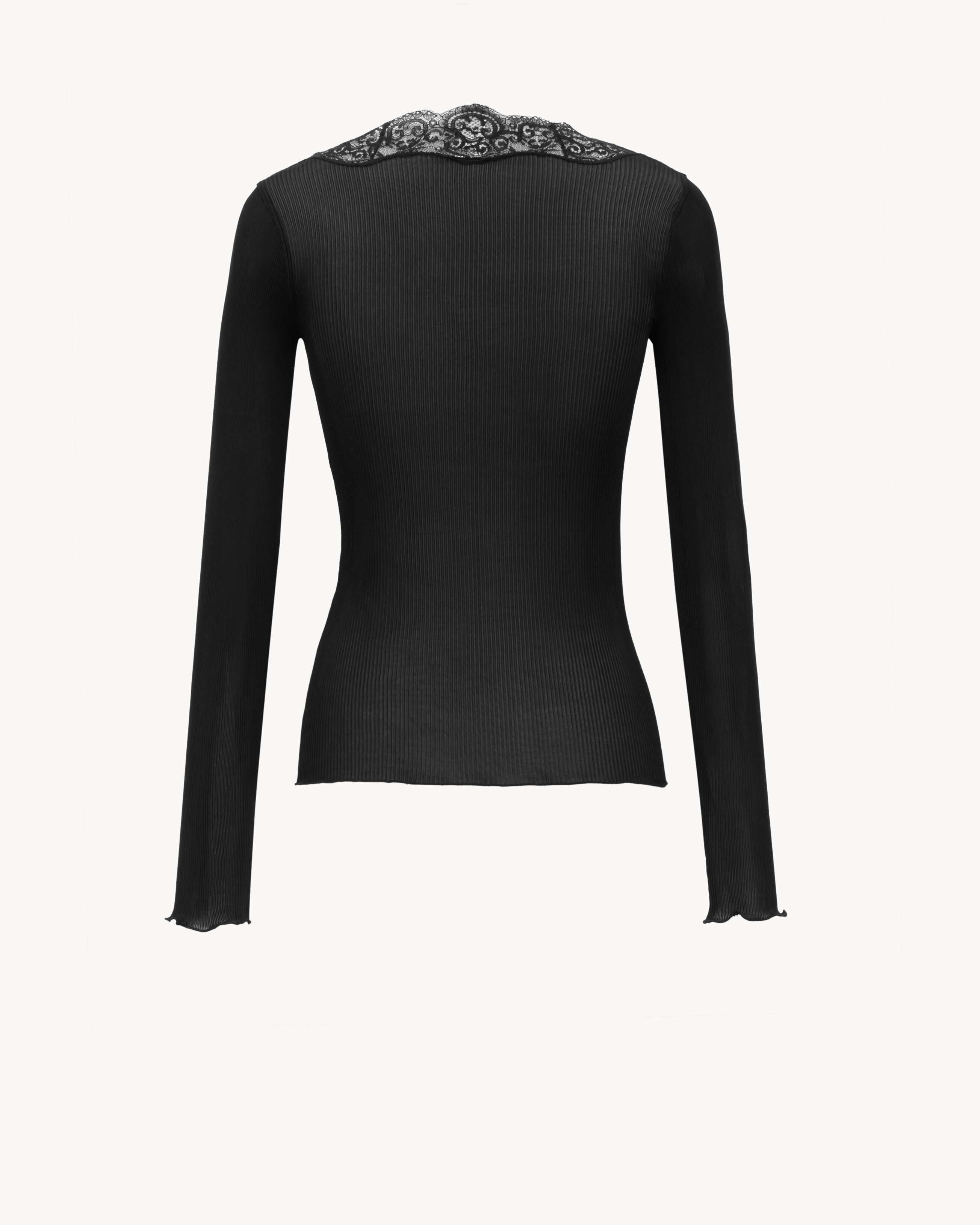 laced cardigan in ribbed silk